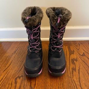 Lands End Girls Winter Boots Navy Blue Size 3